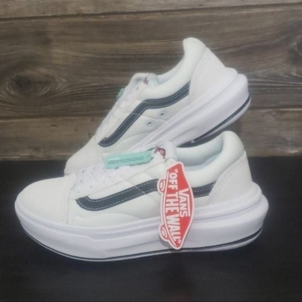 New Vans Old Skool Over White Black Comfycrush Platform Sneakers